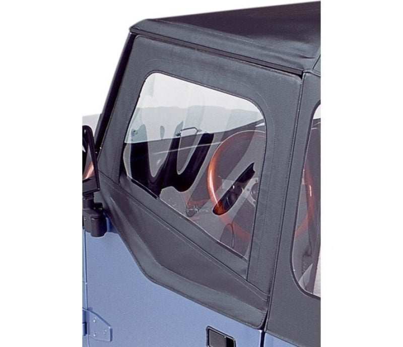 Bestop Jeep Wrangler YJ Upper Fabric Doors (Square Upper Rear Corner, Black Crush) - Part Number BES51782-01