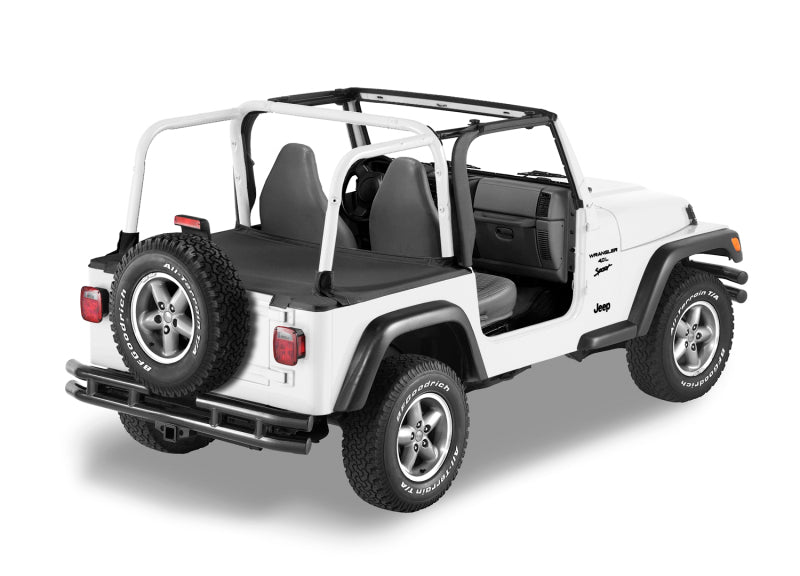 Bestop 97-02 Jeep Wrangler TJ Duster Deck Cover - Black Denim for Factory Soft Top