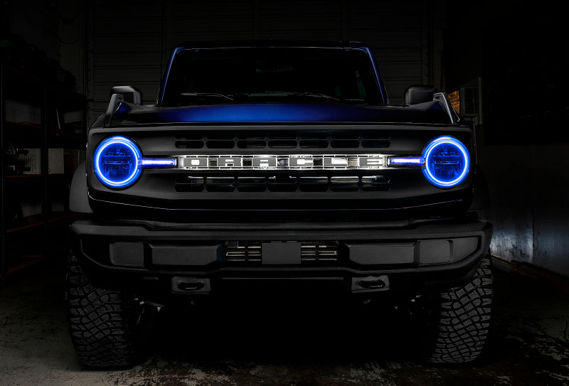 Oracle 21-22 Ford Bronco Headlight Halo Kit w/DRL Bar - Base Headlights -w/No Controller NO RETURNS