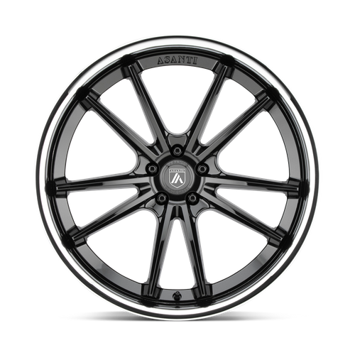 Asanti Black ABL-23 Sigma 22x10.5-Inch Gloss Black Wheel with Chrome Lip, 5x4.5 Bolt Pattern, +35 Offset