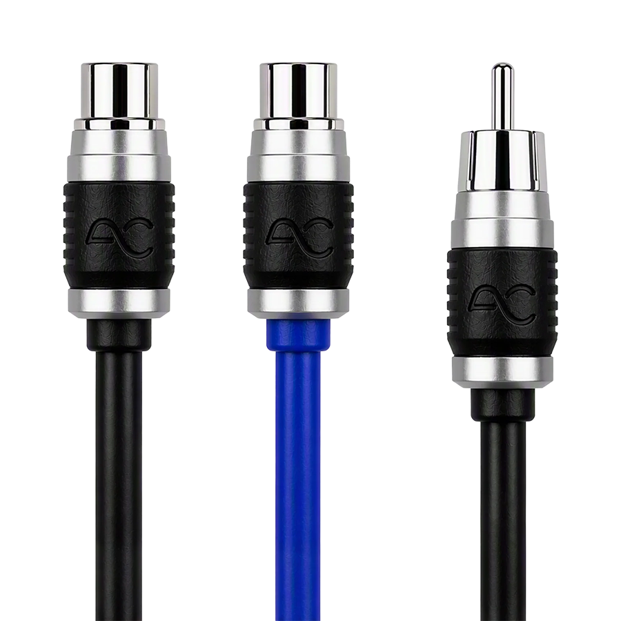AudioControl Double-Shielded Directional Twisted Pair RCA Y Splitter - 1 Male - 2 Female: ACSI2YF