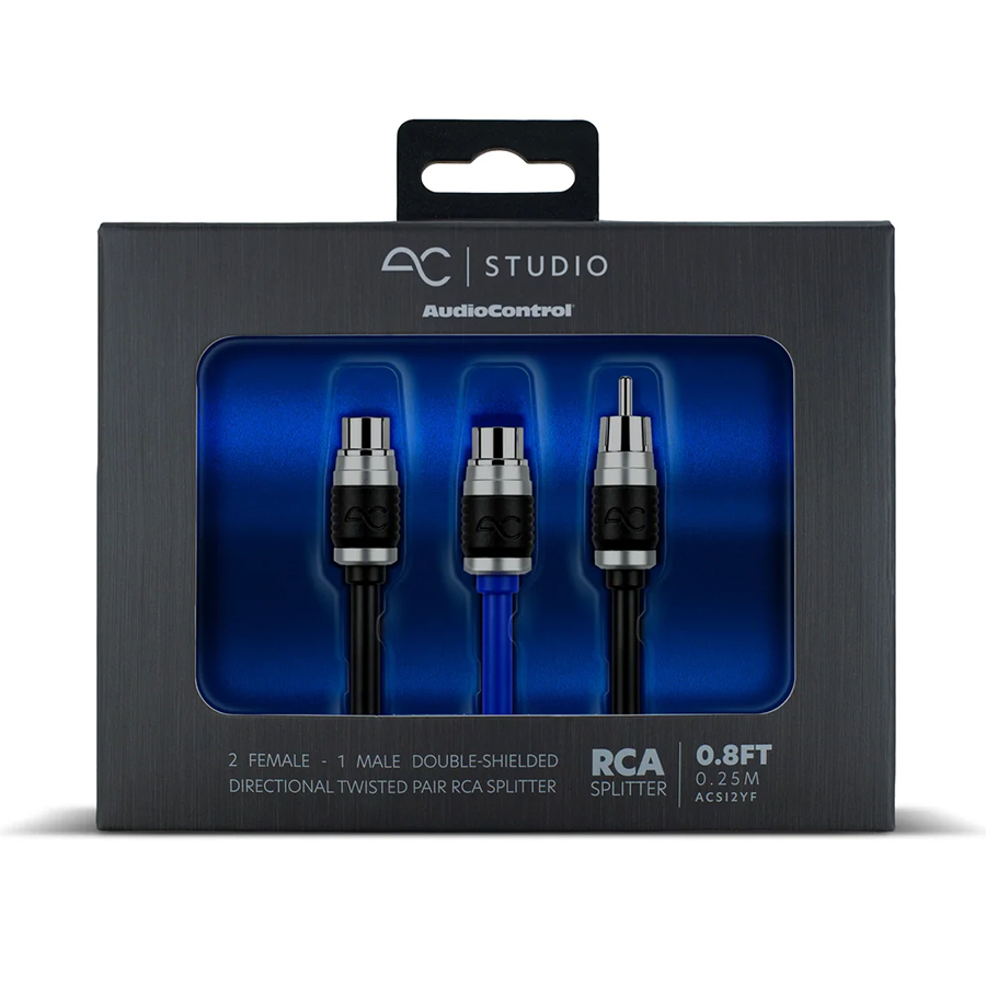 AudioControl Double-Shielded Directional Twisted Pair RCA Y Splitter - 2 Male - 1 Female : ACSI2YM
