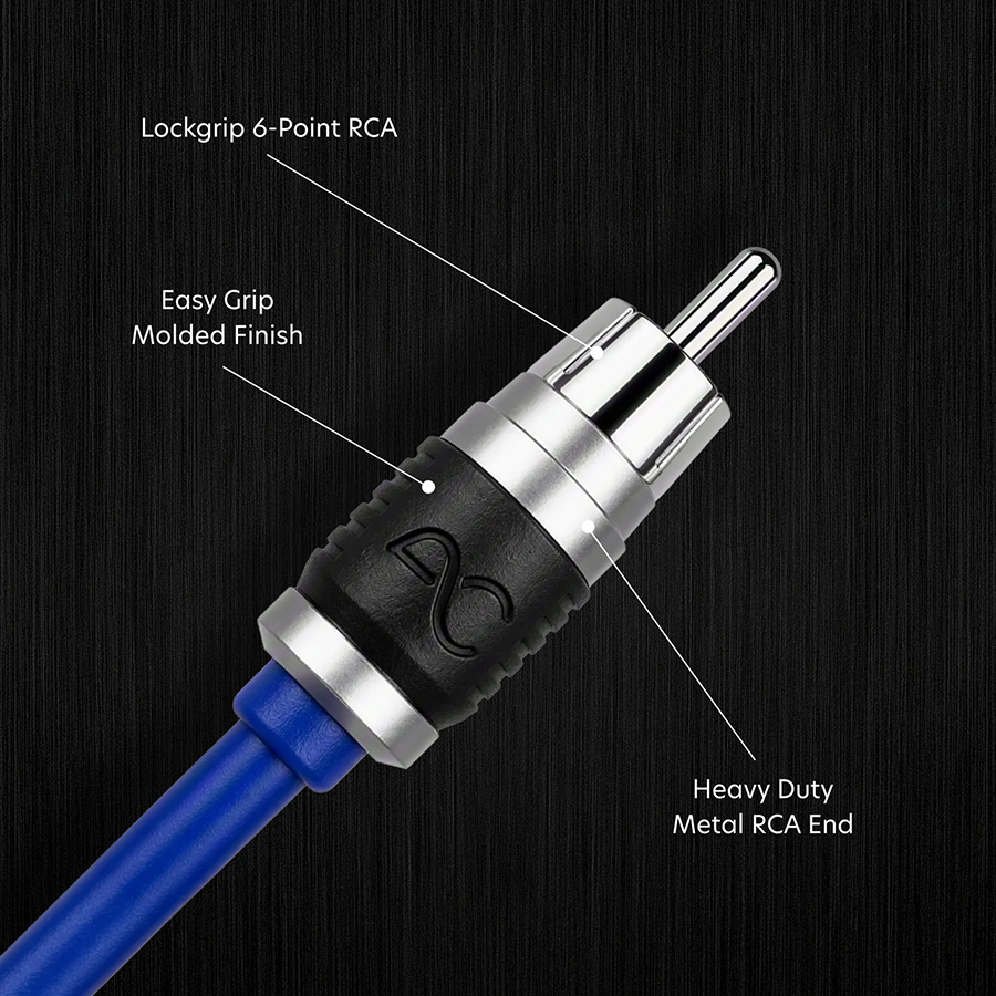 AudioControl Studio 4Ch 20' Double-Shielded Directional Twisted Pair RCA Interconnect: ACSI420