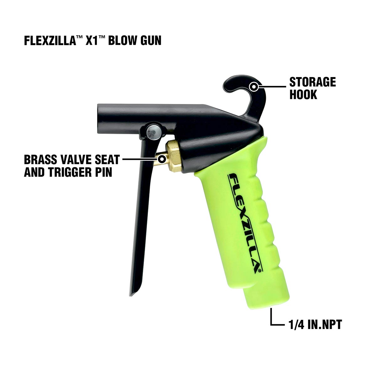 Flexzilla X1 Blow Gun Kit, ZillaGreen, 10-Piece