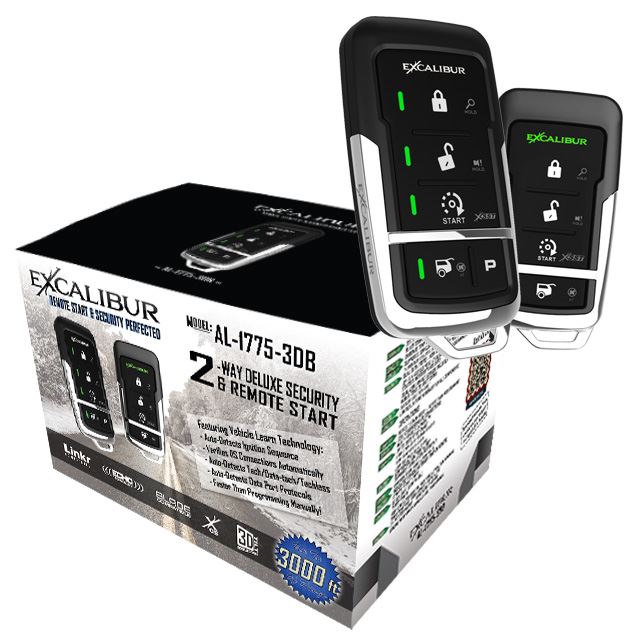 Excalibur Alarms AL17753DB 2-Way Car Alarm System with Remote Start (3000 ft Range)