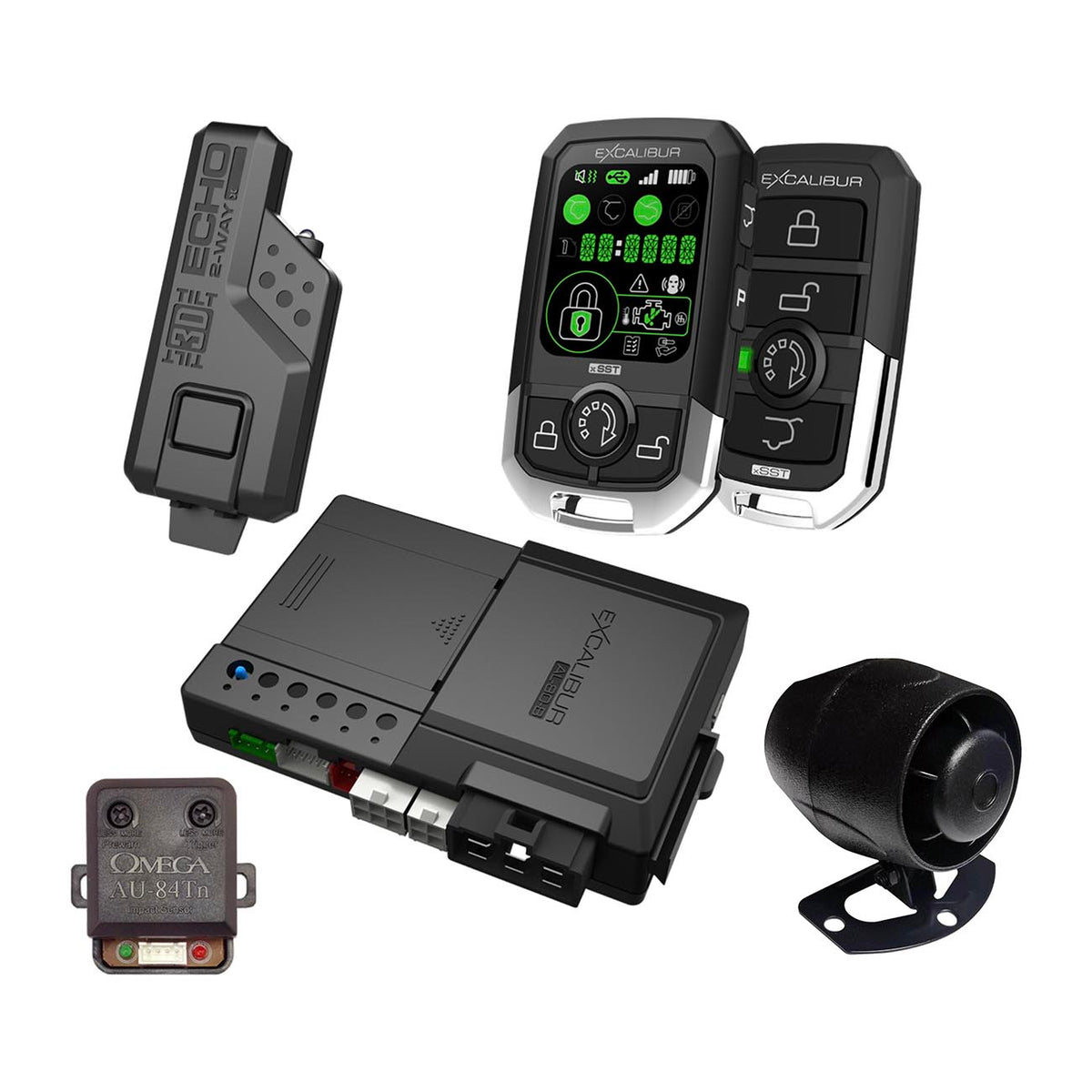 Excalibur Alarms AL20853DB Car Alarm and Remote Start System with Color LCD 2-Way Remote
