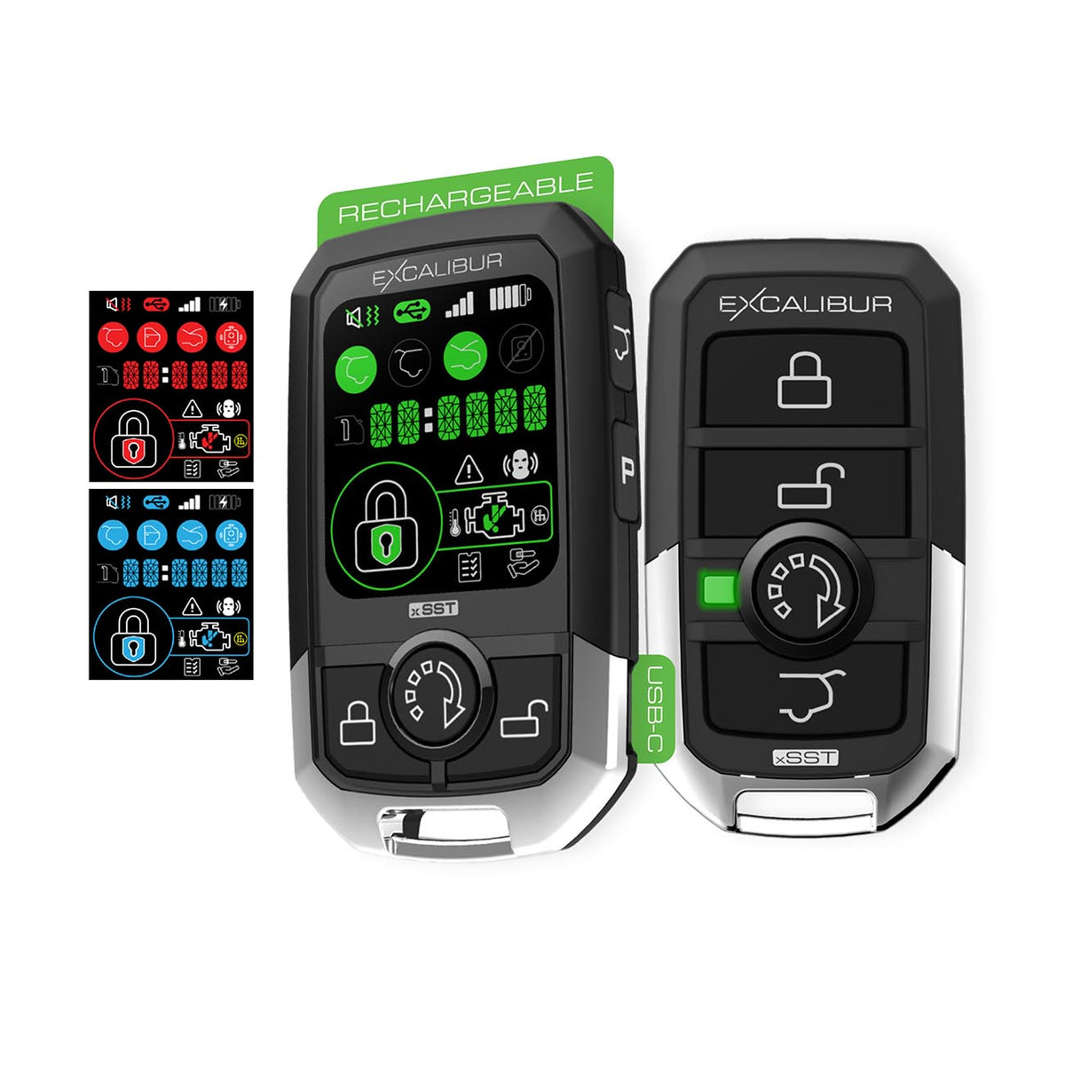 Excalibur Alarms AL20853DB Car Alarm and Remote Start System with Color LCD 2-Way Remote