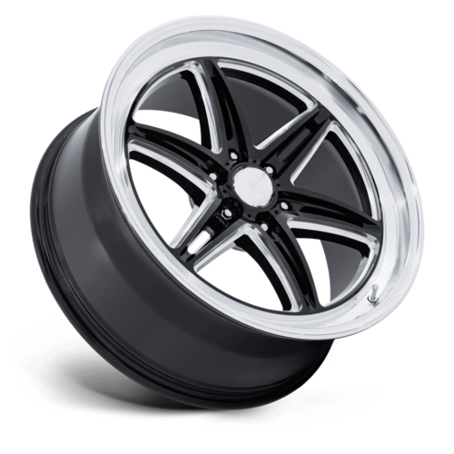 American Racing AR953 Groove 6 Drag 20x9.5 Inch Gloss Black Milled Wheels with Diamond Cut Lip