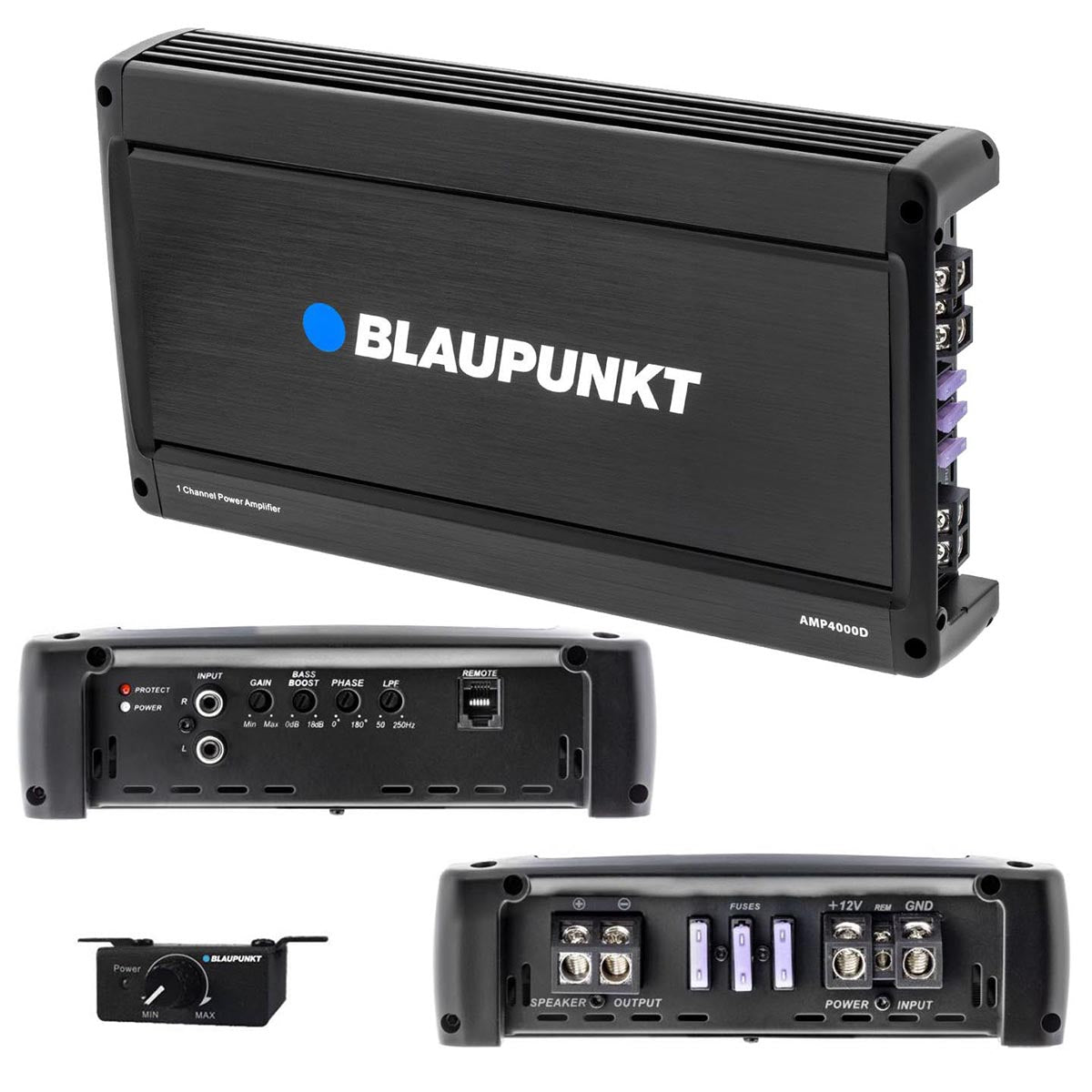 Blaupunkt AMP4000D Class D Monoblock Amplifier – 1000W RMS, 4000W Max Power - View 1