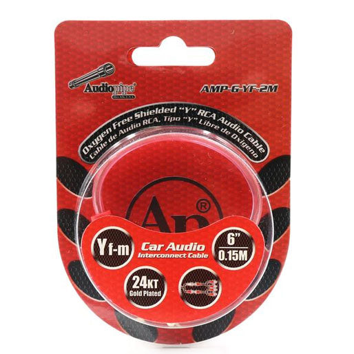 Nippon Audiopipe Installer Series 1F/2M Y-Splitter RCA Cable with Gold Plated Connectors
