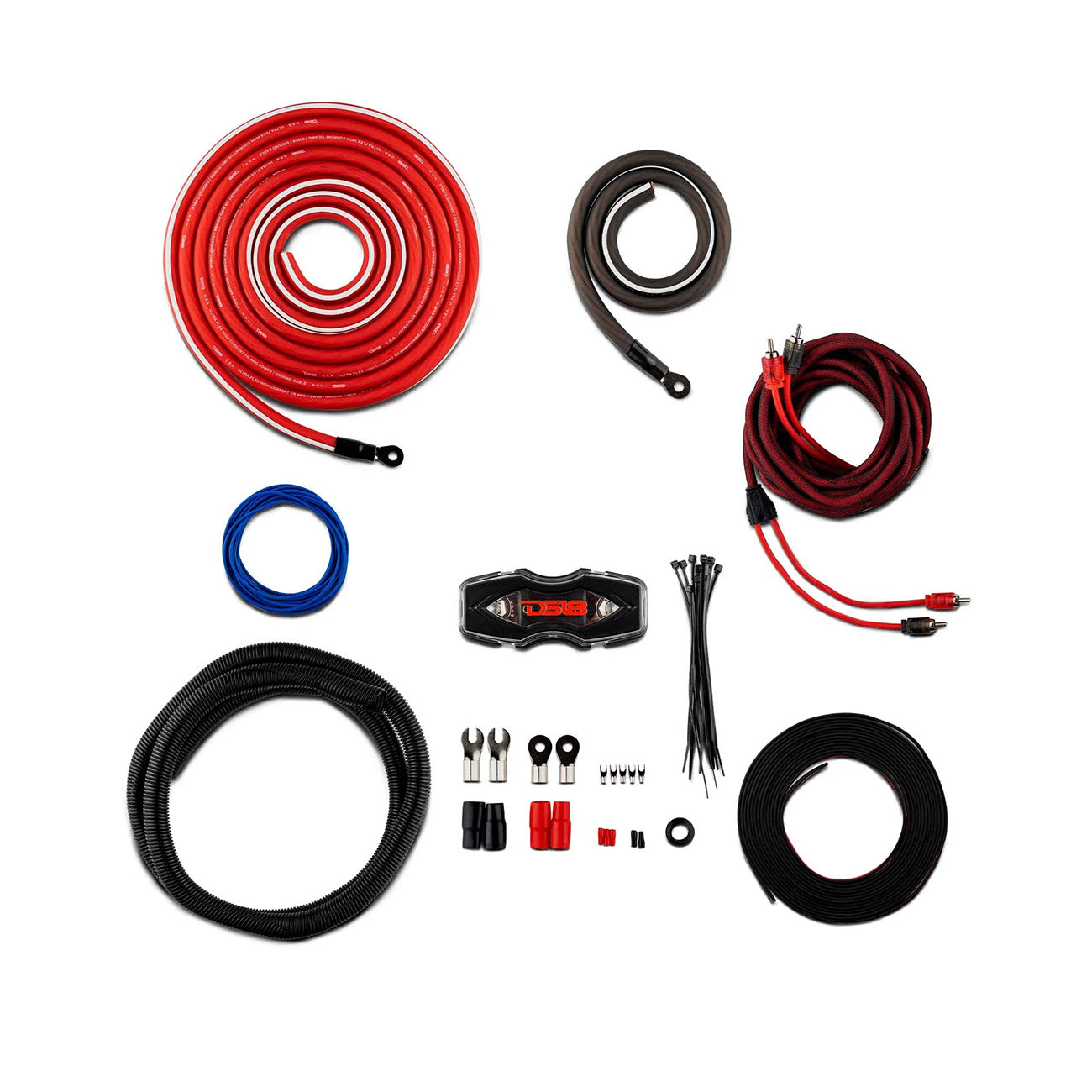 DS18 0 Gauge Amplifier Wiring Kit CCA Ultra Flex - 3500 Watts RMS
