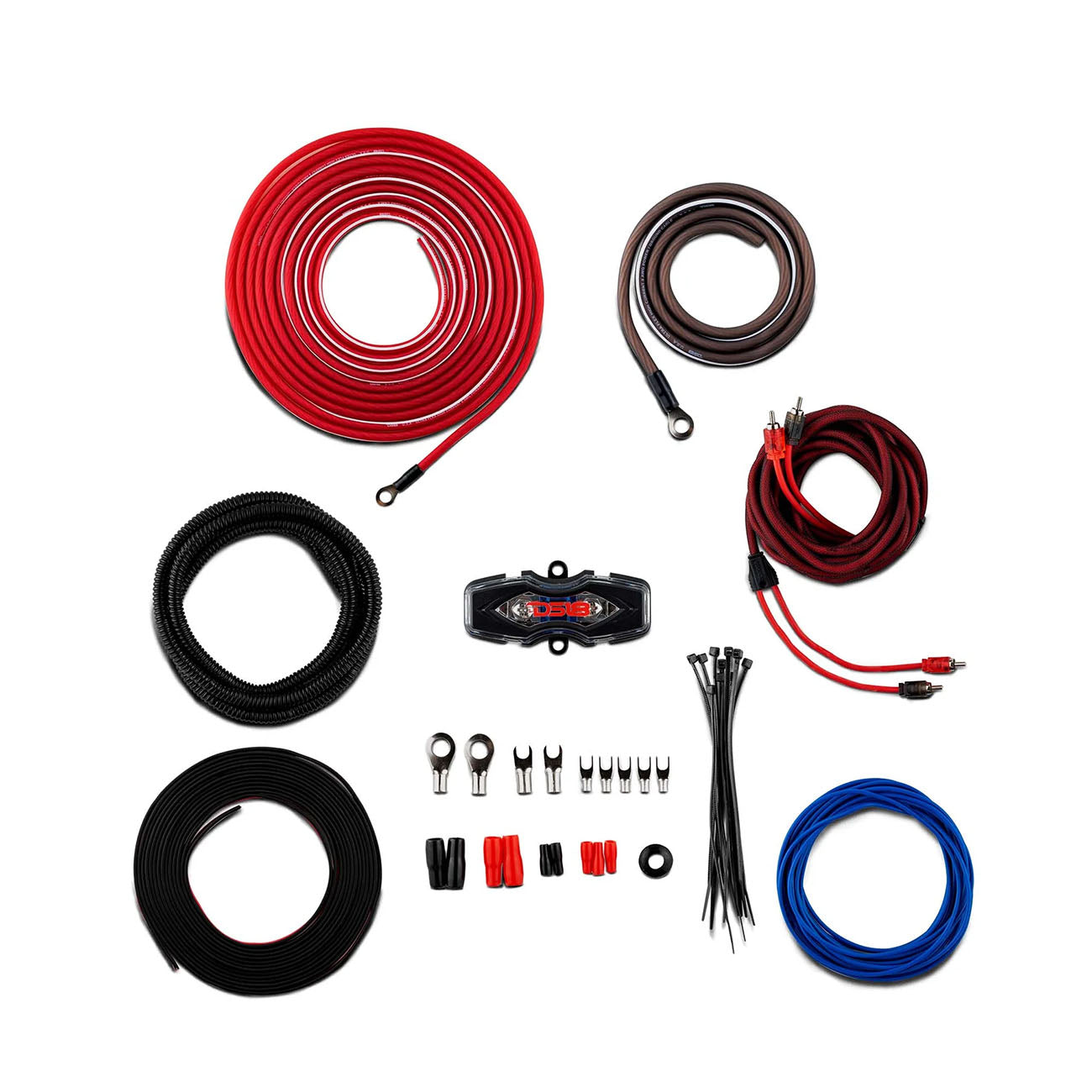 DS18 AMP KIT8DS 8 Gauge Amplifier Wiring Kit CCA Ultra Flex – 840 Watts RMS