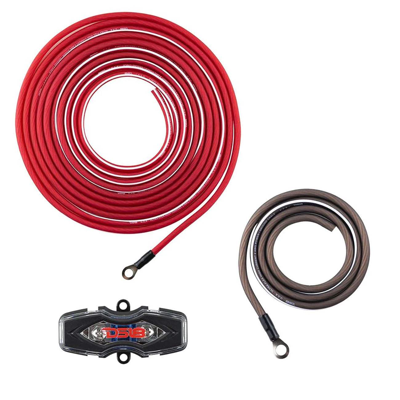 DS18 AMP KIT8DS 8 Gauge Amplifier Wiring Kit CCA Ultra Flex – 840 Watts RMS