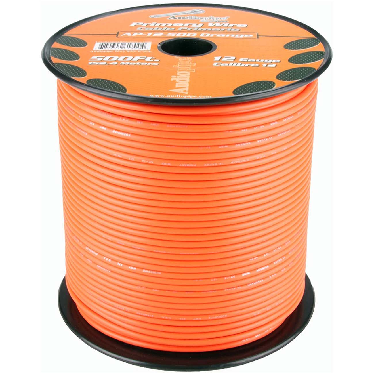 Nippon Audiopipe Primary Wire 12-Gauge 500 Foot Spool - Orange