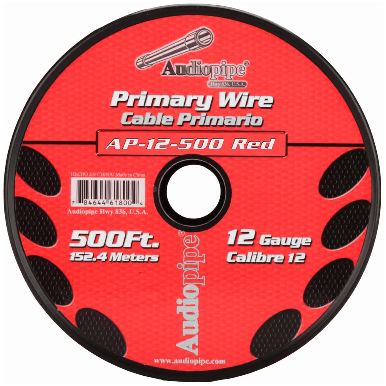 Nippon Audiopipe AP12500RD 12-Gauge Primary Wire, 500 Feet, Red