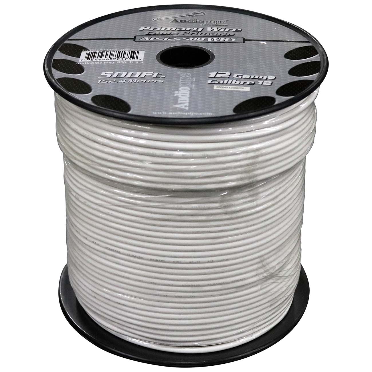 Nippon Audiopipe Primary Wire 12-Gauge 500 ft Spool - White