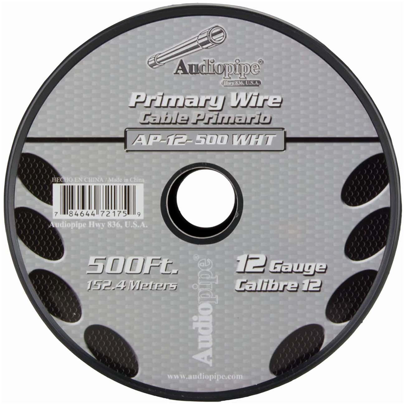 Nippon Audiopipe Primary Wire 12-Gauge 500 ft Spool - White