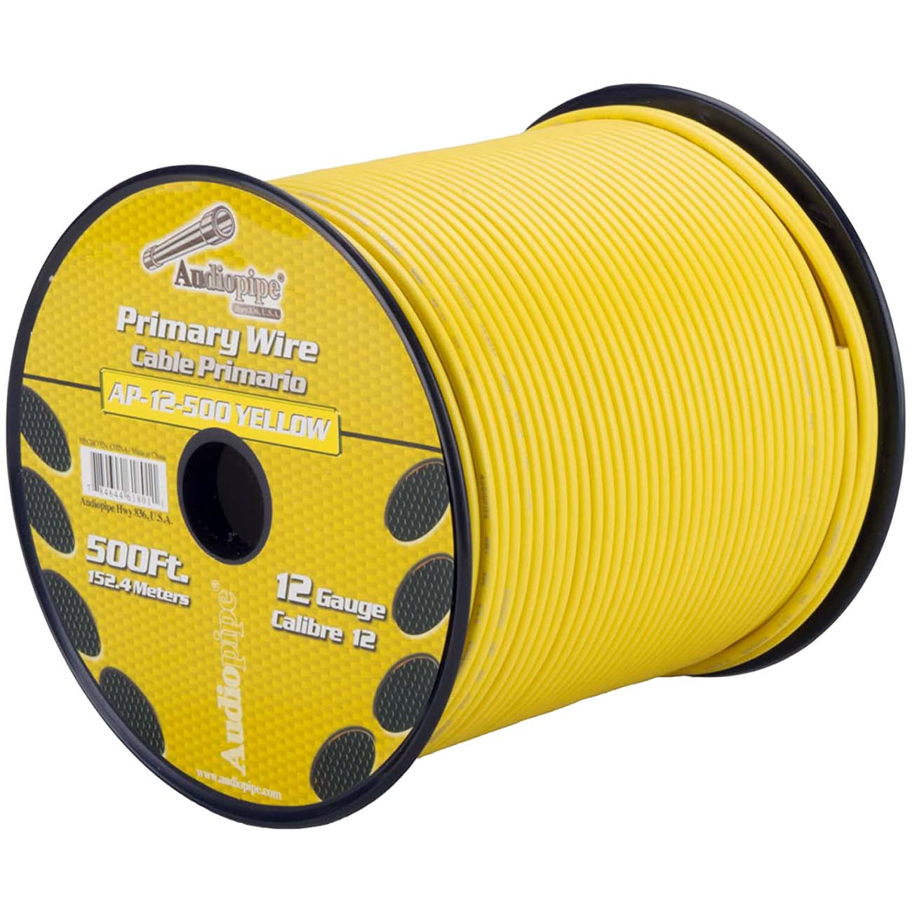 Nippon Audiopipe Primary Wire 12-Gauge 500 Foot Spool - Yellow