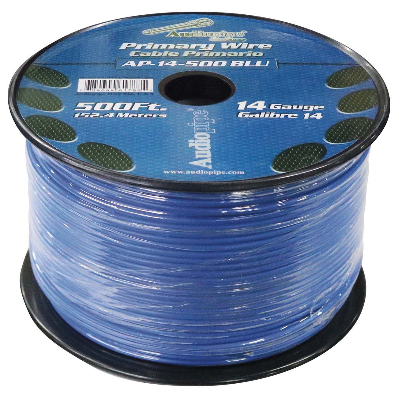 Nippon Audiopipe Primary Wire 14-Gauge 500-Foot Spool - Blue
