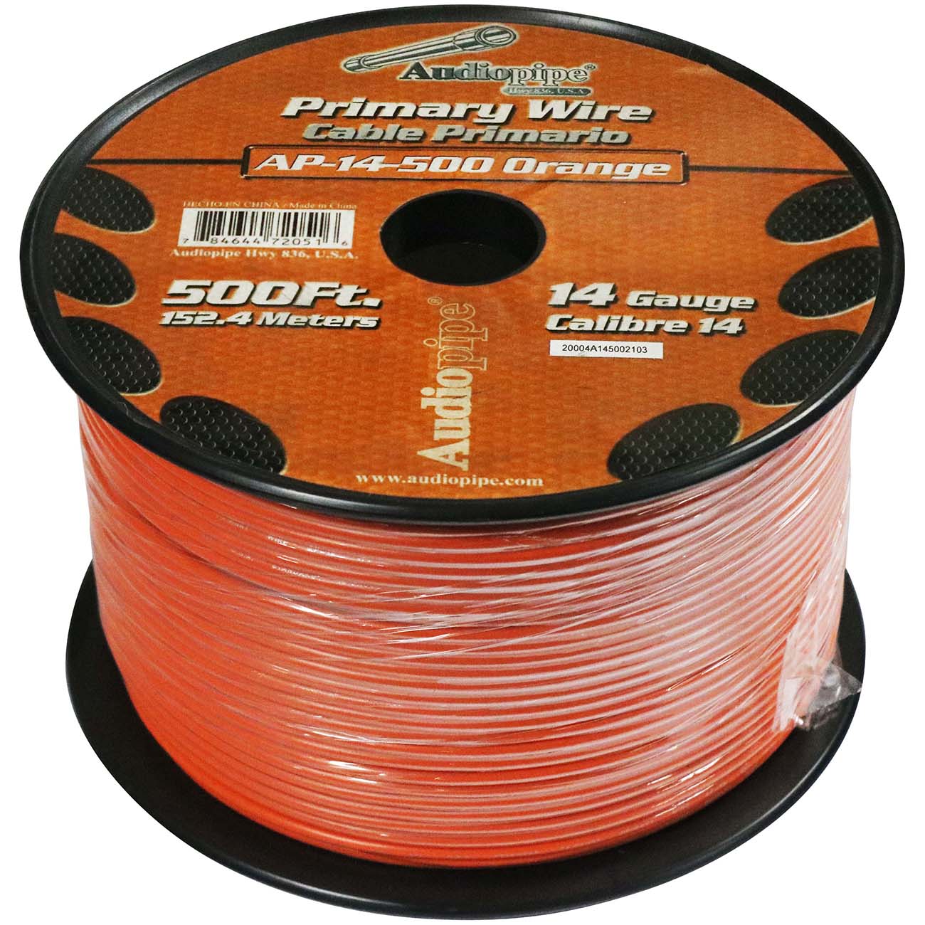 Nippon Audiopipe Primary Wire 14-Gauge 500 Foot Spool - Orange