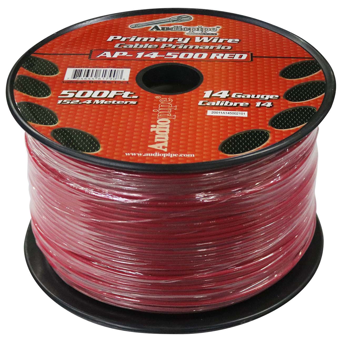 Nippon Audiopipe Primary Wire 14-Gauge 500 Foot Spool - Red
