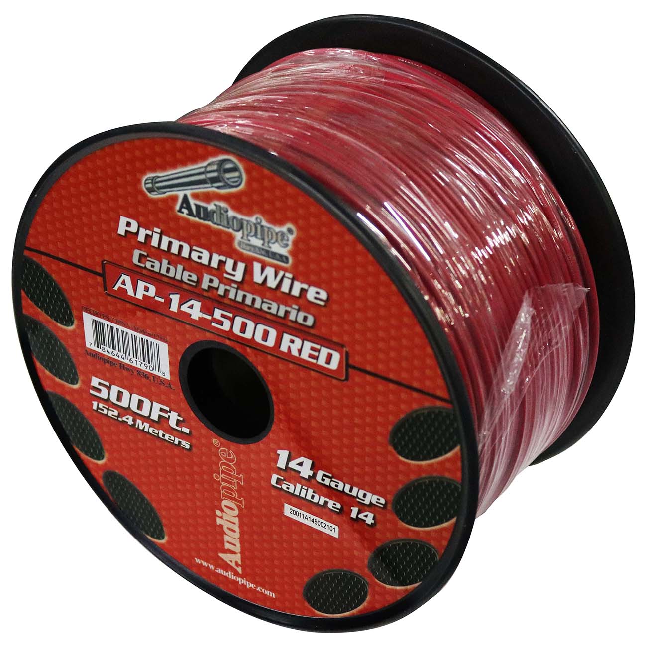 Nippon Audiopipe Primary Wire 14-Gauge 500 Foot Spool - Red