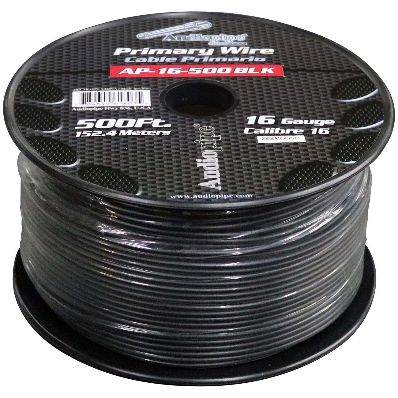 Nippon Audiopipe Primary Wire 16-Gauge 500 Foot Spool - Black