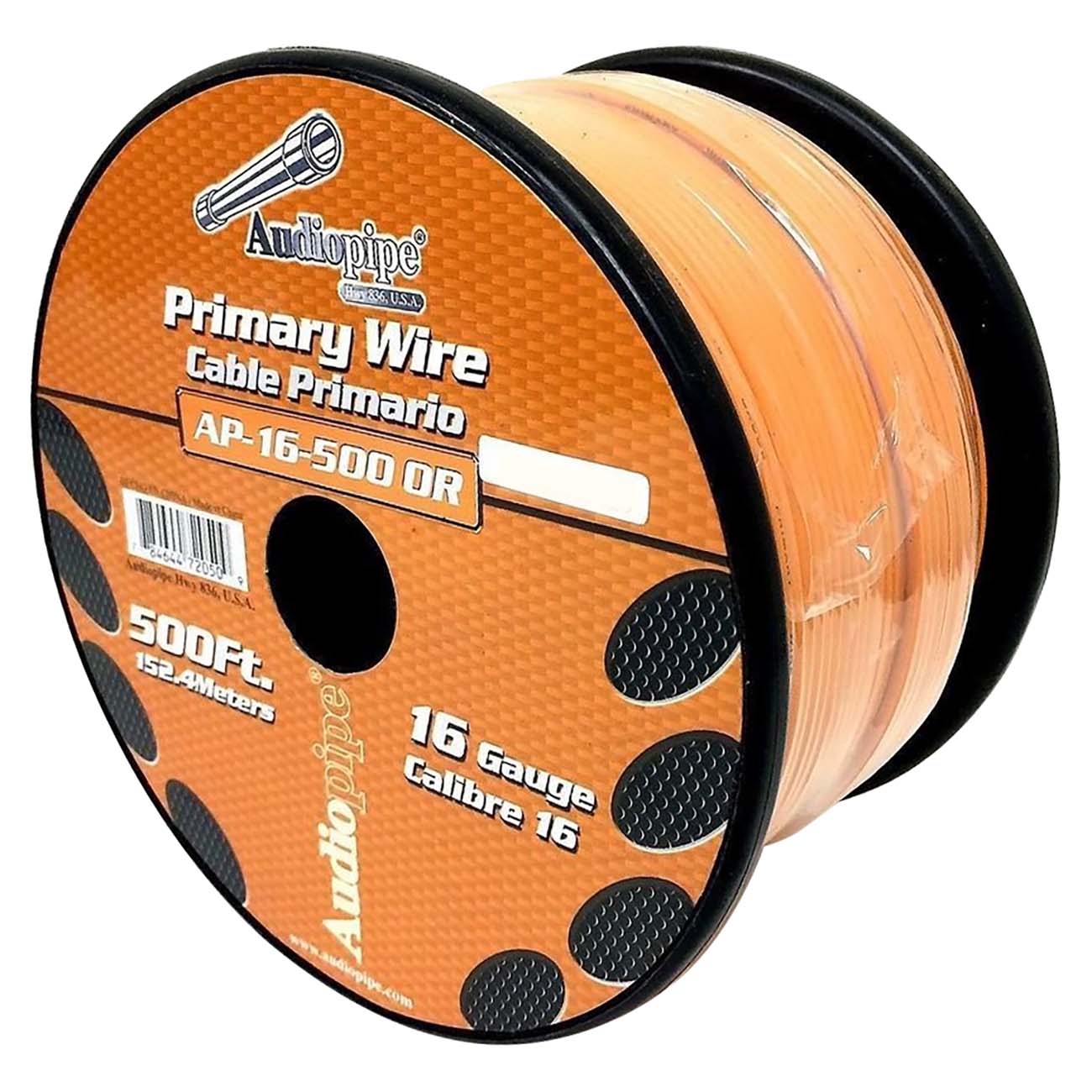 Nippon Audiopipe Primary Wire 16-Gauge, 500-Foot Spool - Orange