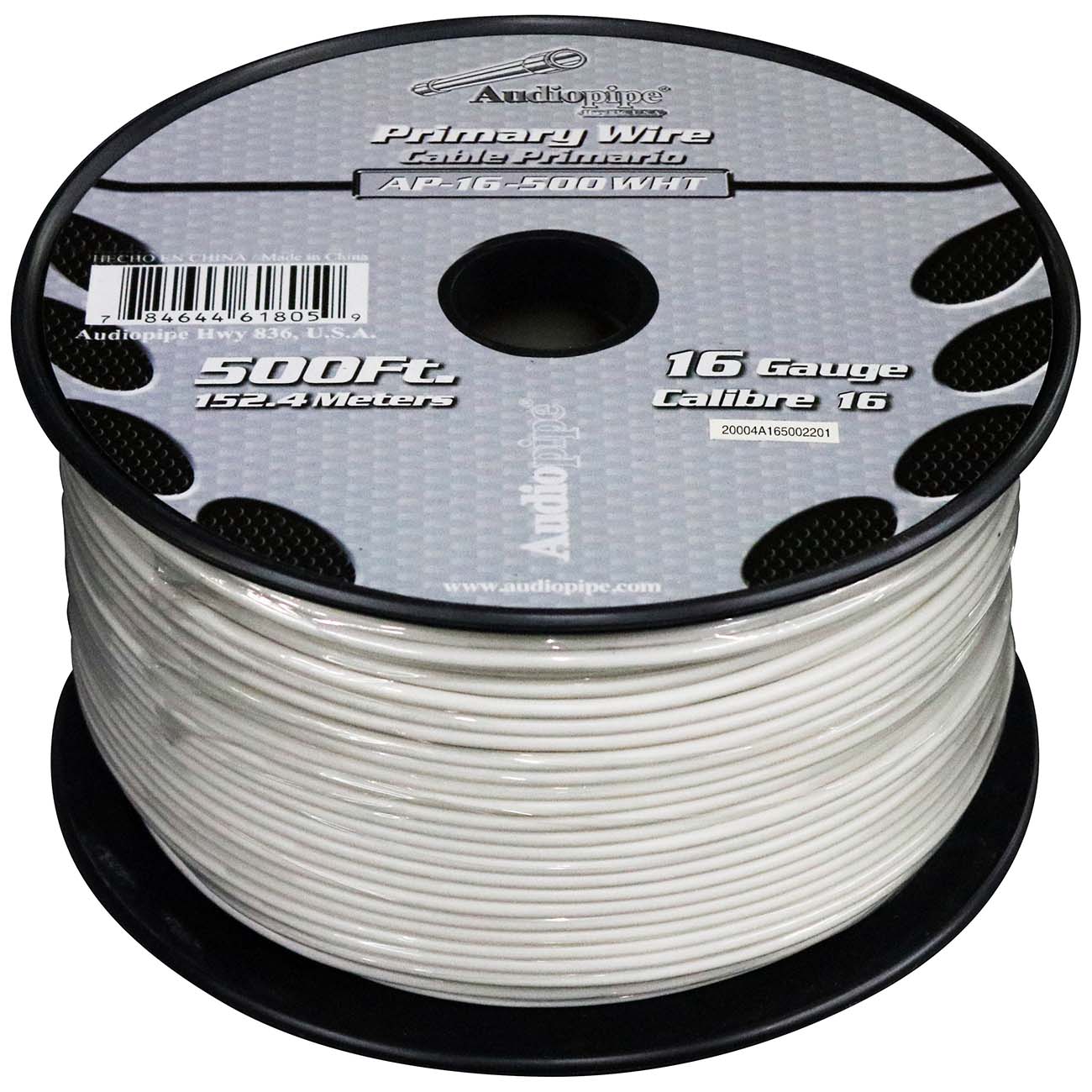 Nippon Audiopipe Primary Wire 16-Gauge - 500 Foot Spool - White