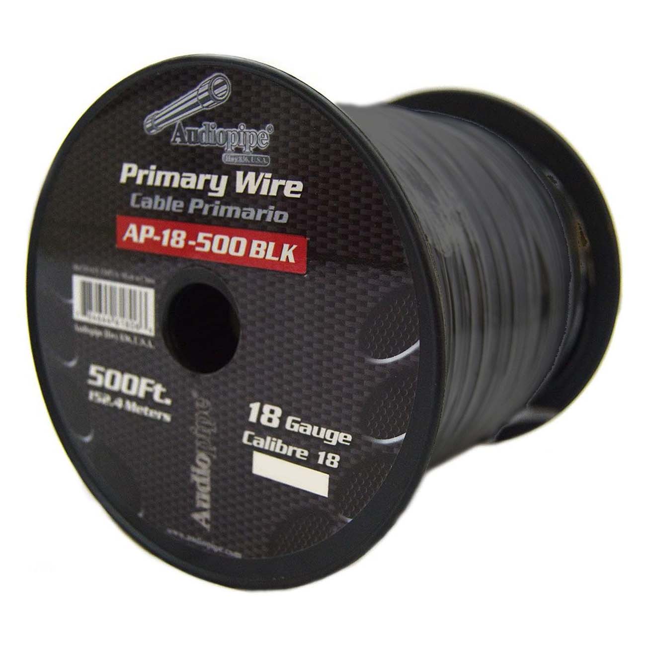 Nippon Audiopipe AP18500BK 18-Gauge Primary Wire, 500 Feet, Black