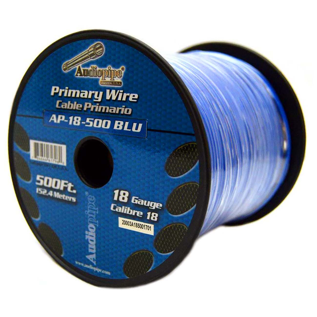 Nippon Audiopipe Primary Wire 18-Gauge, 500 Feet, Blue - AP18500BL