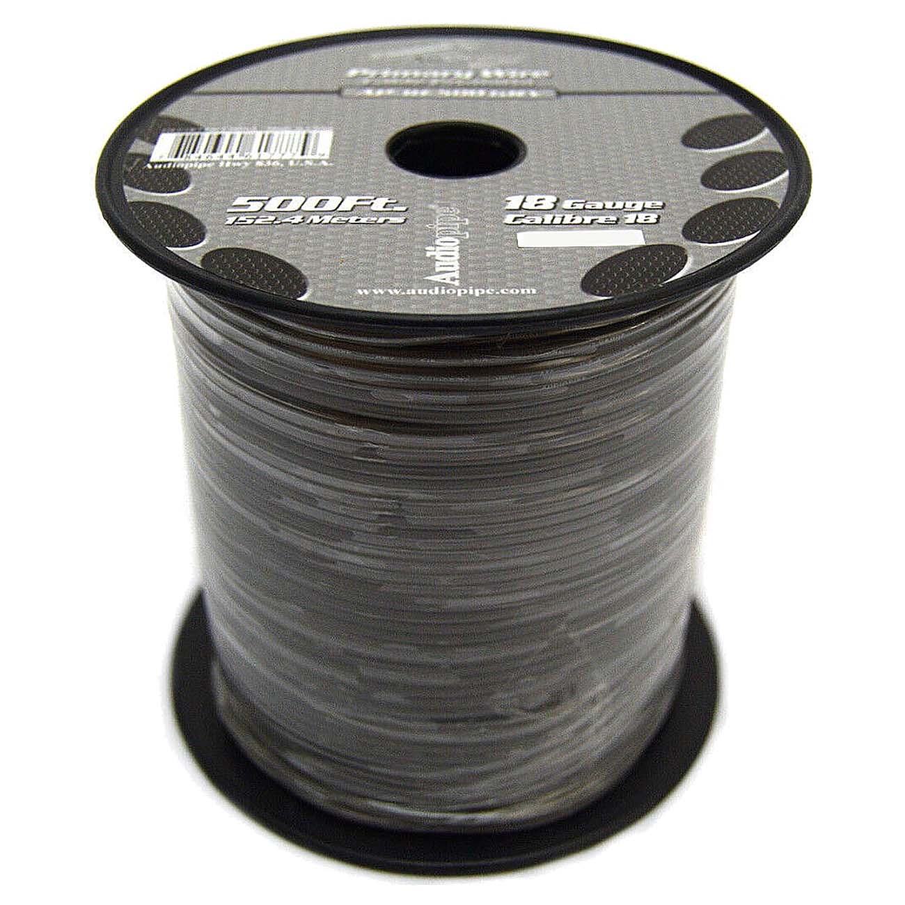 Nippon Audiopipe Primary Wire 18-Gauge 500 Foot Spool - Gray
