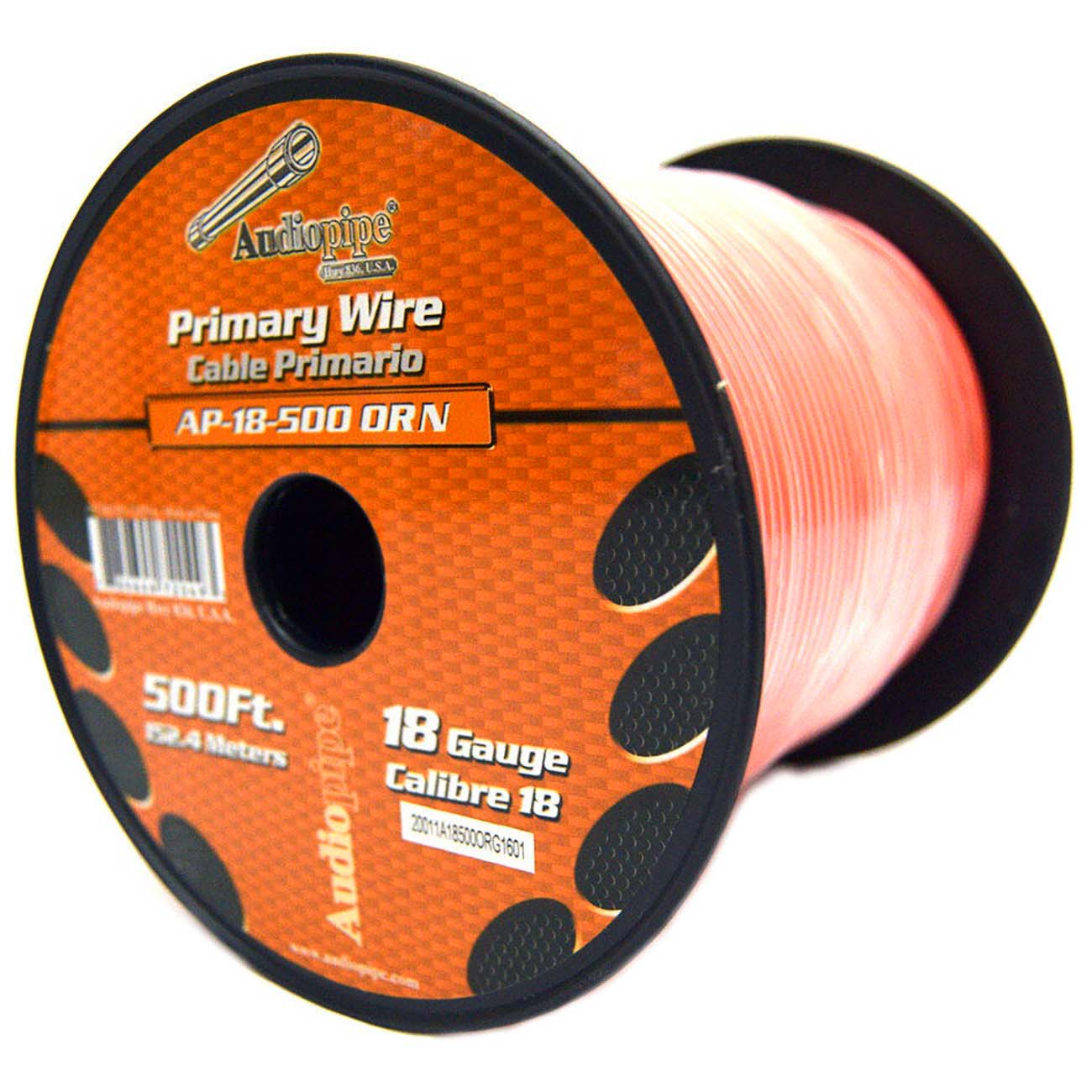 Nippon Audiopipe Primary Wire 18-Gauge, 500 Feet - Orange