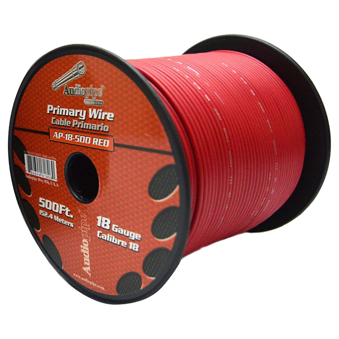 Nippon Audiopipe Primary Wire 18-Gauge, 500 Feet, Red