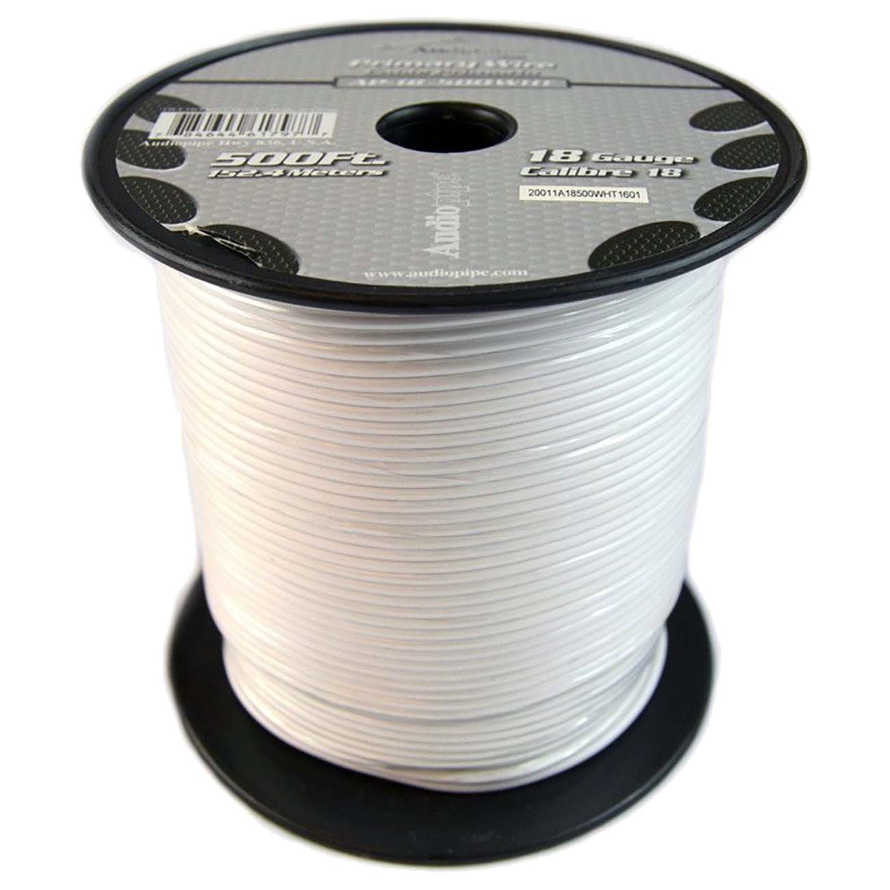 Nippon Audiopipe Primary Wire 18-Gauge 500 Foot Spool - White