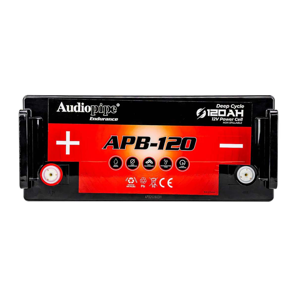 Audiopipe APB120 12V AGM Deep Cycle Power Cell Battery - 120Ah