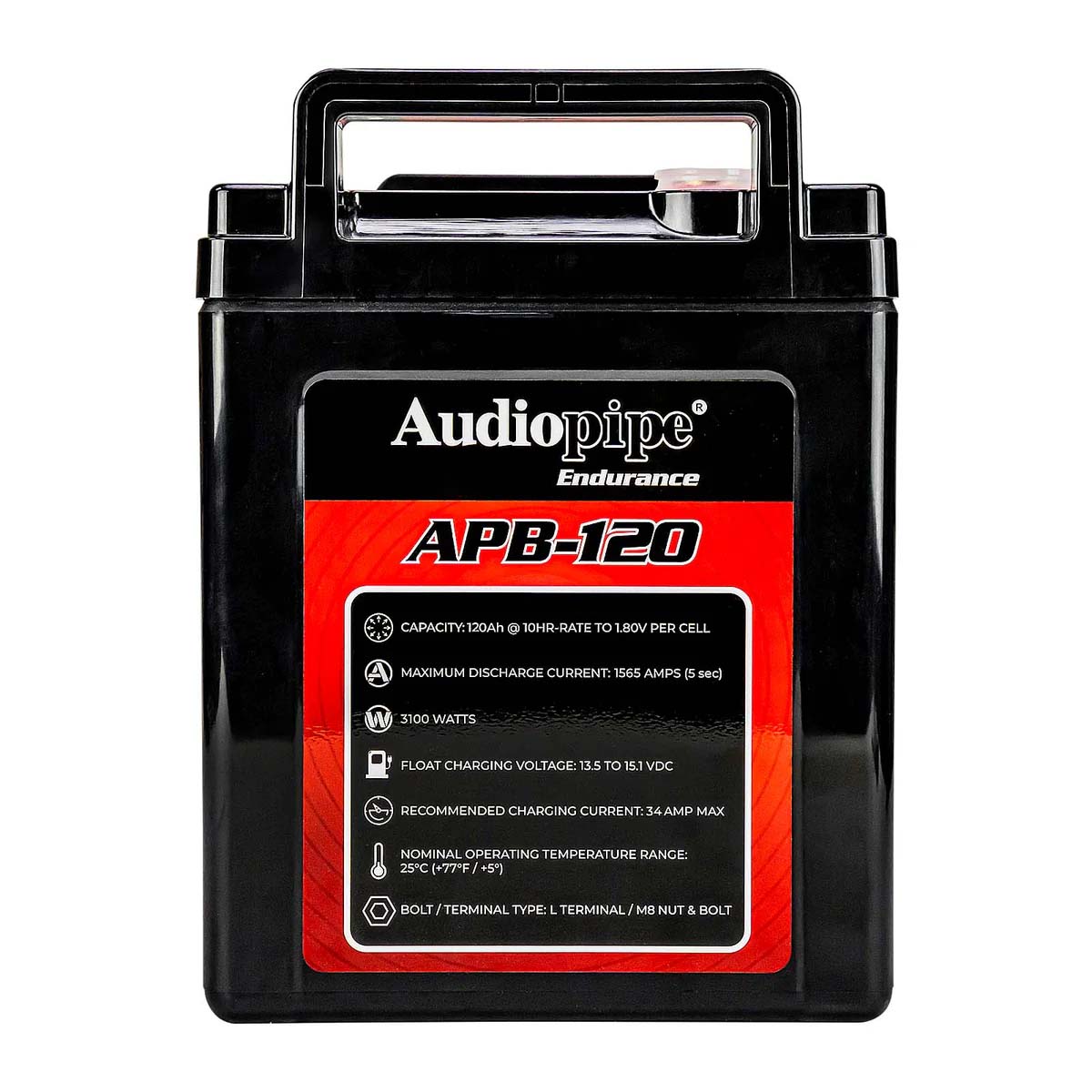 Audiopipe APB120 12V AGM Deep Cycle Power Cell Battery - 120Ah