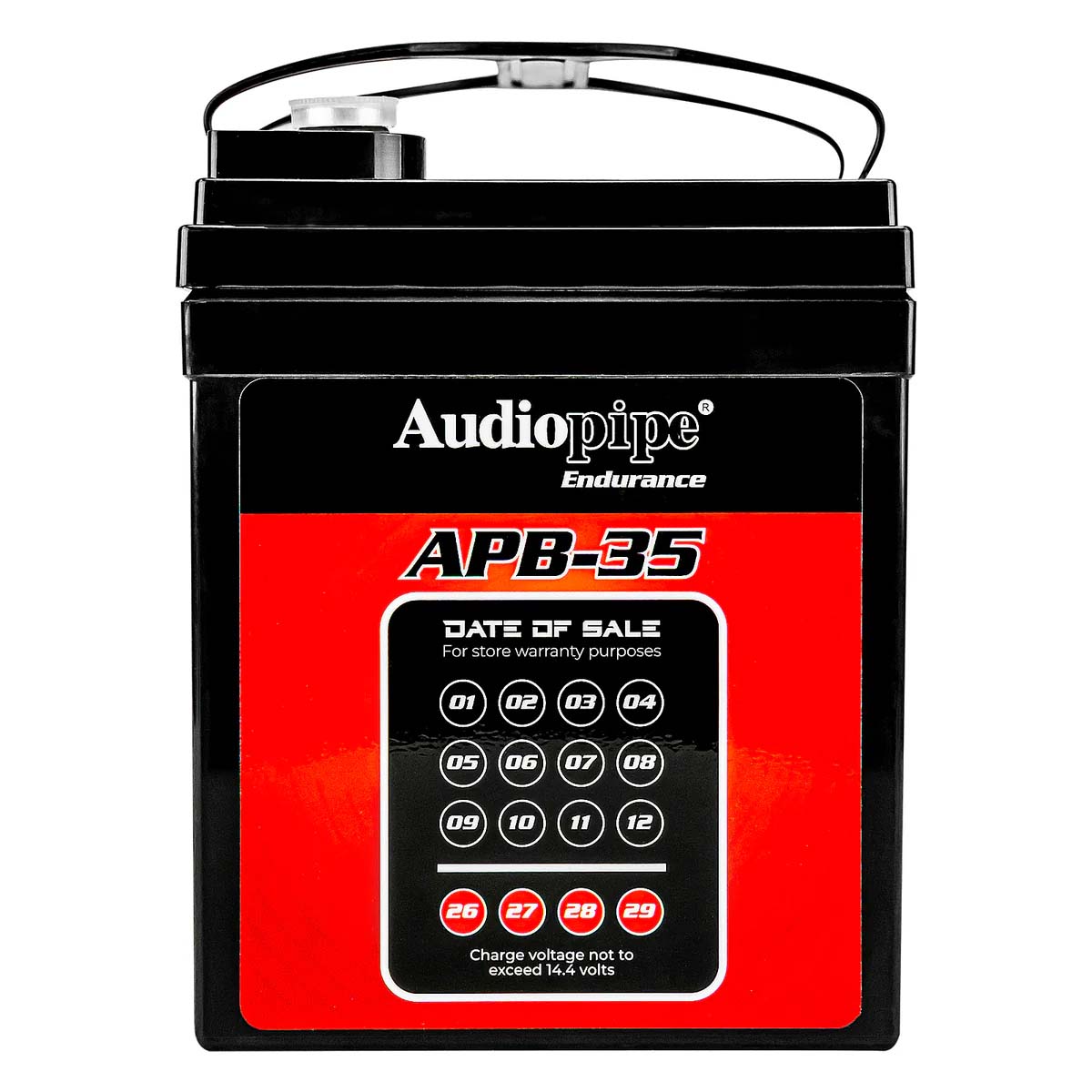 Audiopipe APB35 12 Volt AGM Deep Cycle Power Cell Battery - 35AH