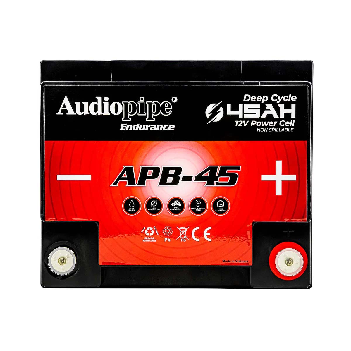 Audiopipe APB45 12V AGM Deep Cycle Power Cell Battery 45AH