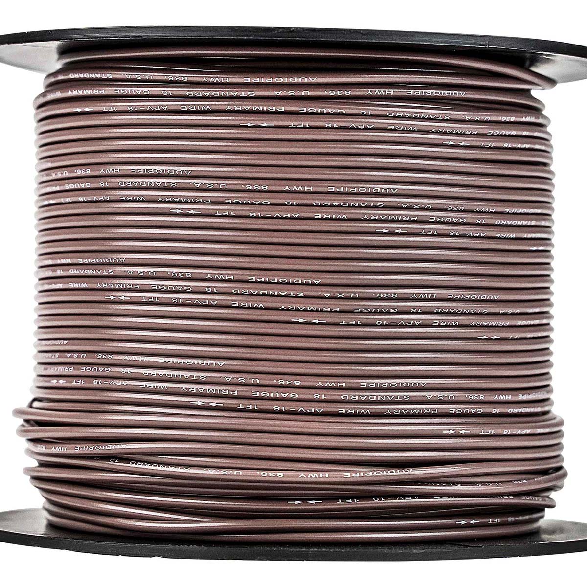 AUDIOPIPEMAP Audiopipe Primary Wire 18 Gauge 500 Foot Spool - Brown