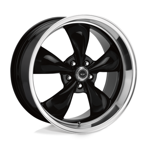 American Racing AR105 Torq Thrust M 17x9 Wheel, 5x4.75-Inch Bolt Pattern, Gloss Black with Machined Lip