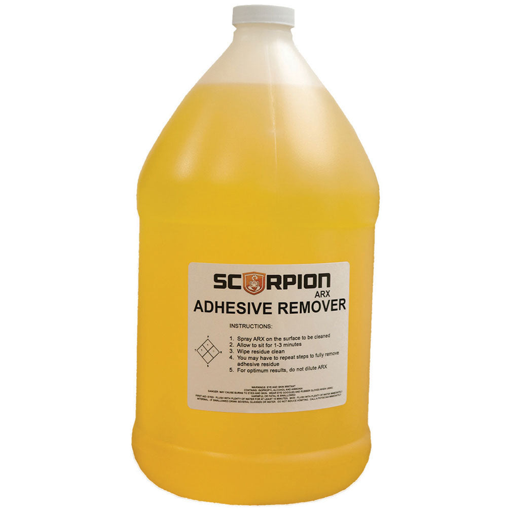 Scorpion Tint Adhesive Remover 1 Gallon - Effective Glass Film Adhesive Cleaner