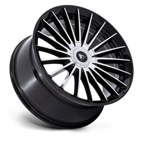 Asanti Black AB048 Viceroy 22-Inch Gloss Black Machined Wheel, 5x4.25/4.5 Bolt Pattern, +38 Offset