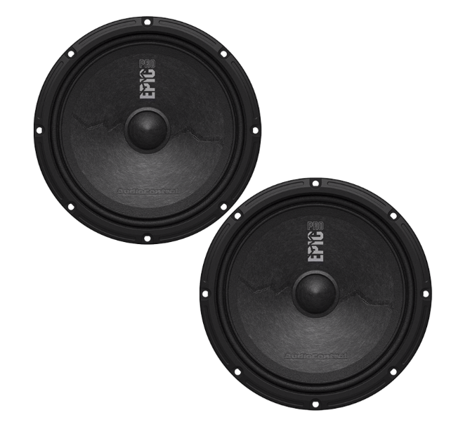 Audio Control EPIC PRO 6.5" Slim Shallow-Mount Midrange Speakers - 200 Watt RMS / 300 Watt Max, 4 Ohm (Pair): EPICPRO6S