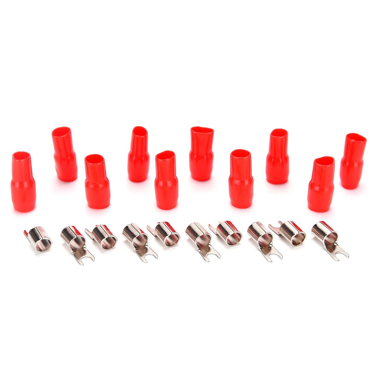 Orion Wired Series Barrier Spade Terminal for 4 Gauge Wire, #10 Gold-Red - Pack - View 1