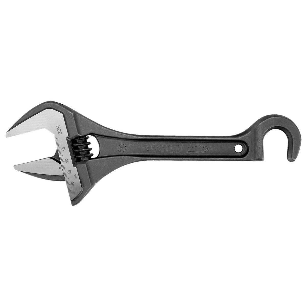Bahco 10-Inch Wide Jaw Adjustable Wrench with Valve-Persuader Hook