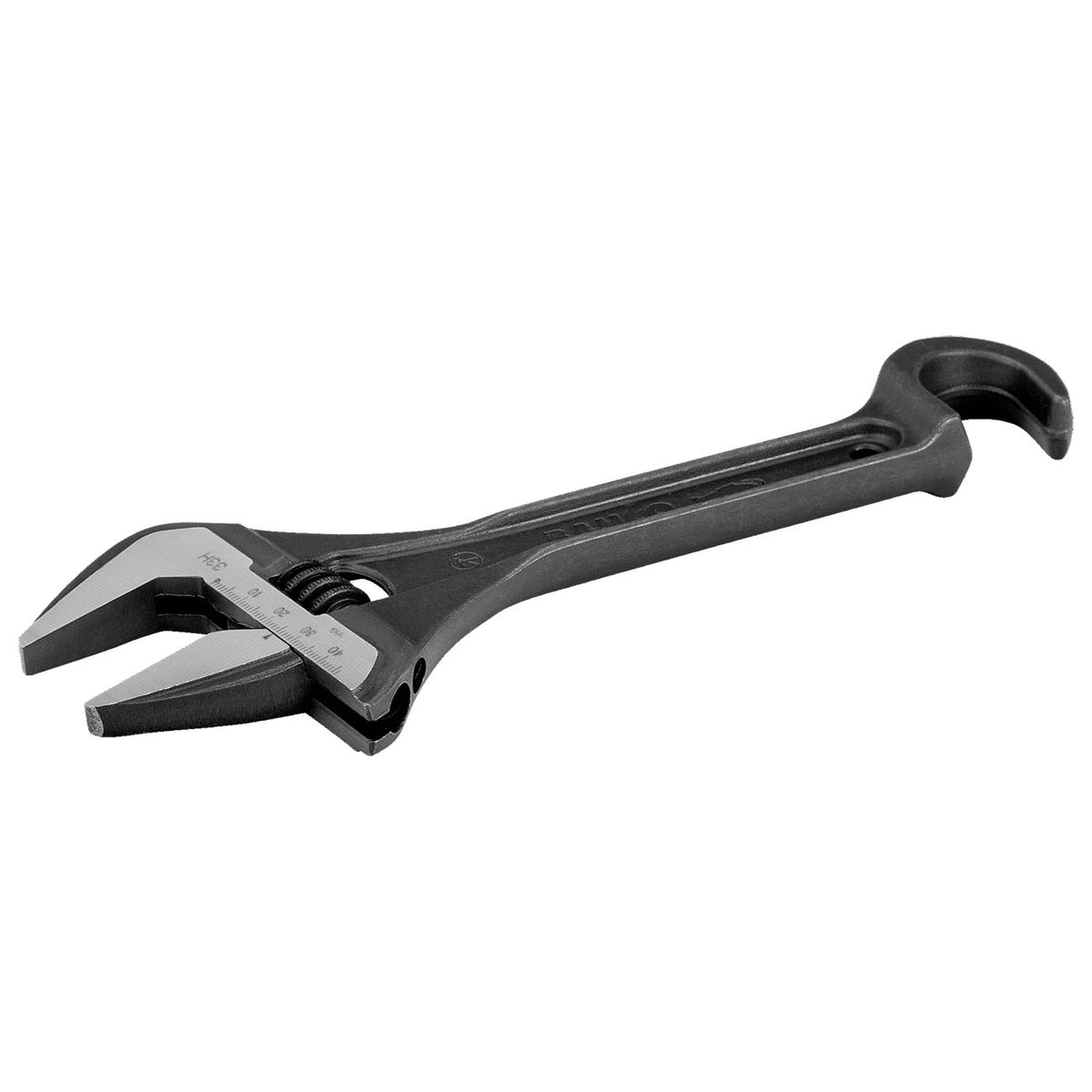 Bahco 10-Inch Wide Jaw Adjustable Wrench with Valve-Persuader Hook