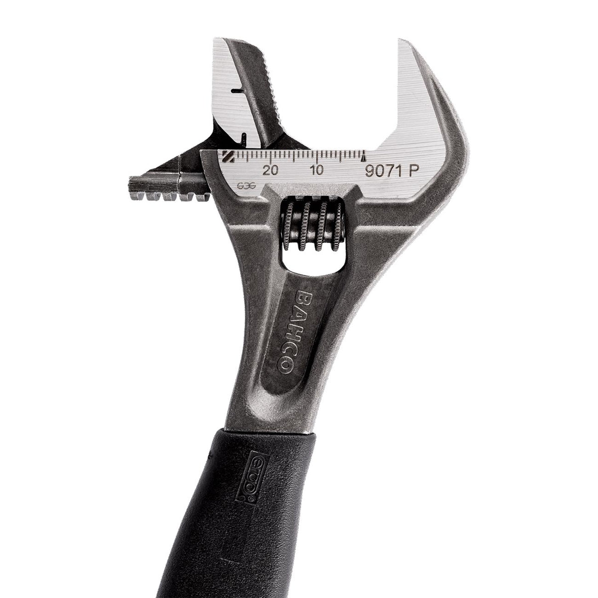 Bahco 9073RPUS 12-Inch ERGO Rubber Handle Central Nut Adjustable Wrench with Reversible Jaw