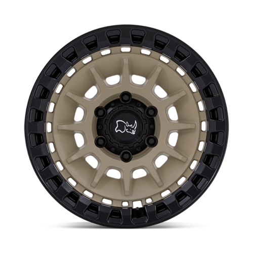 Black Rhino Hard Alloys Barrage 17x8.5 Wheel, 5x127 Bolt Pattern, -10 Offset, Desert Sand with Matte Black Lip