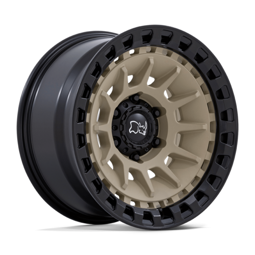 Black Rhino Hard Alloys Barrage 17x8.5 Wheel, 6x5.5 Bolt Pattern, -10 Offset, Desert Sand with Matte Black Lip